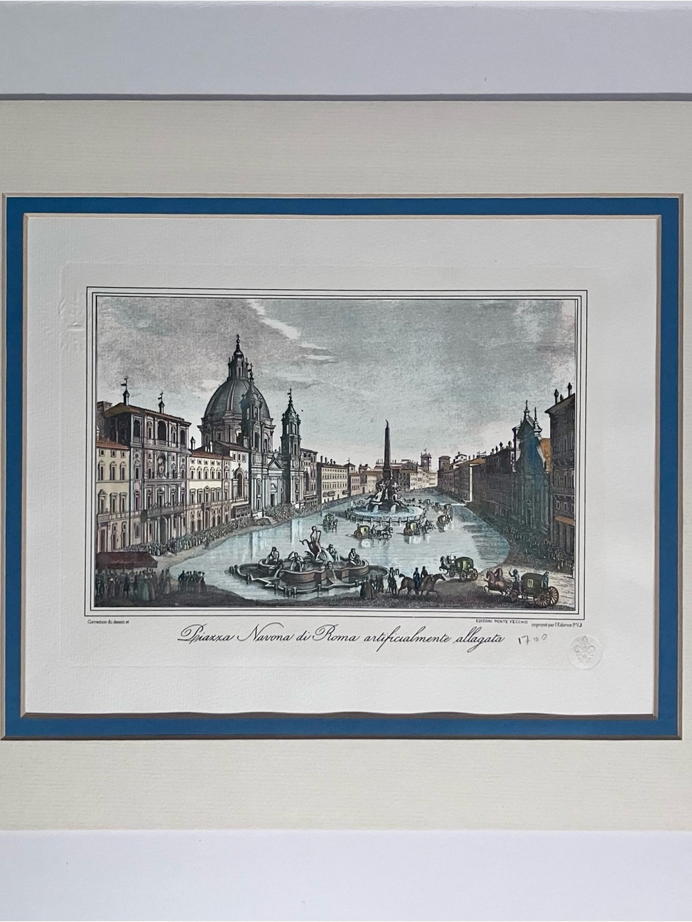 Vintage ITALIAN ETCHING / Edizioni Ponte Vecchio / HAND COLORED in Florence